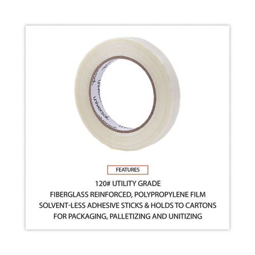Image of Universal® 120# Utility Grade Filament Tape, 3" Core, 18 Mm X 54.8 M, Clear