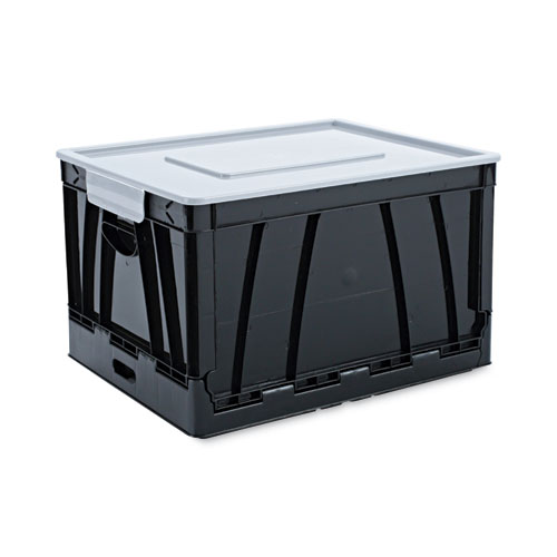 Universal® Collapsible Crate, Letter/Legal Files, 17.25" x 14.25" x 10.5", Black/Gray, 2/Pack