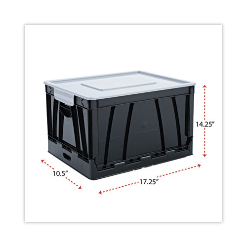 Image of Universal® Collapsible Crate, Letter/Legal Files, 17.25" X 14.25" X 10.5", Black/Gray, 2/Pack