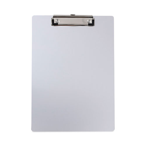 Universal® Aluminum Clipboard With Low Profile Clip, 0.5" Clip Capacity, Holds 8.5 X 11 Sheets, Aluminum