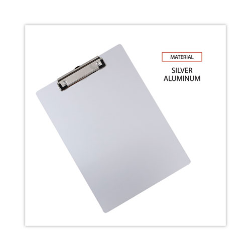 Image of Universal® Aluminum Clipboard With Low Profile Clip, 0.5" Clip Capacity, Holds 8.5 X 11 Sheets, Aluminum