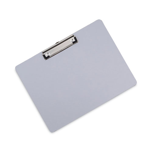 Image of Universal® Plastic Brushed Aluminum Clipboard, Landscape Orientation, 0.5" Clip Capacity, Holds 11 X 8.5 Sheets, Silver