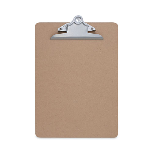Universal® Hardboard Clipboard, 1.25" Clip Capacity, Holds 8.5 X 11 Sheets, Brown