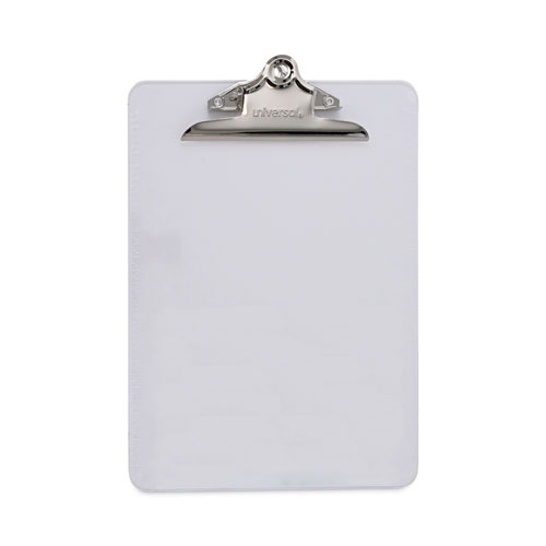 Universal® Plastic Clipboard With High Capacity Clip, 1.25" Clip Capacity, Holds 8.5 X 11 Sheets, Clear