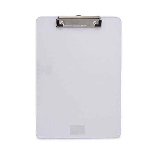 Plastic Clipboard with Low Profile Clip, 0.5" Clip Capacity, Holds 8.5 x 11 Sheets, Clear