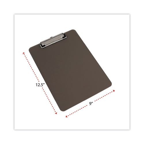 Image of Universal® Plastic Clipboard With Low Profile Clip, 0.5" Clip Capacity, Holds 8.5 X 11 Sheets, Translucent Black