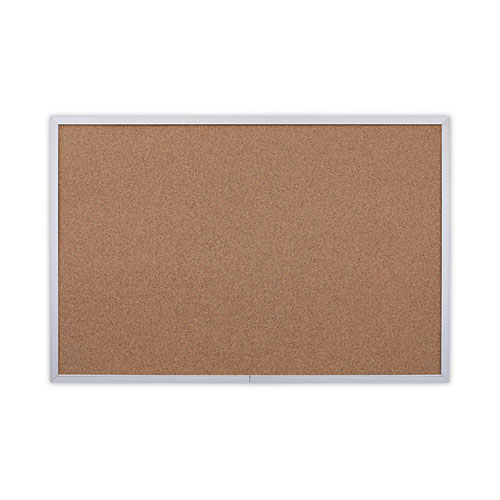 Universal® Cork Bulletin Board, 36 X 24, Tan Surface, Aluminum Frame