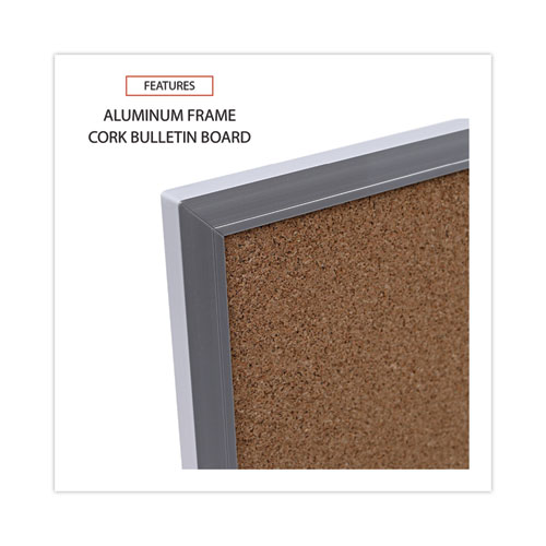Image of Universal® Cork Bulletin Board, 36 X 24, Tan Surface, Aluminum Frame