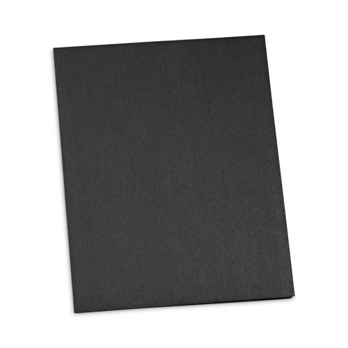 Image of Two-Pocket Portfolio, Embossed Leather Grain Paper, 11 x 8.5, Black, 25/Box