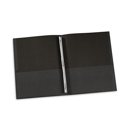 Image of Two-Pocket Portfolios with Tang Fasteners, 0.5" Capacity, 11 x 8.5, Black, 25/Box