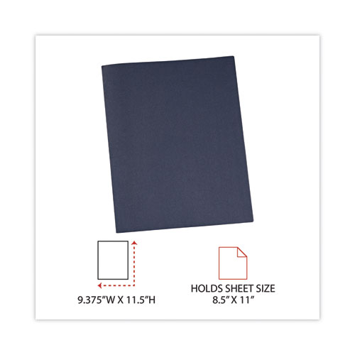 Image of Two-Pocket Portfolios with Tang Fasteners, 0.5" Capacity, 11 x 8.5, Dark Blue, 25/Box