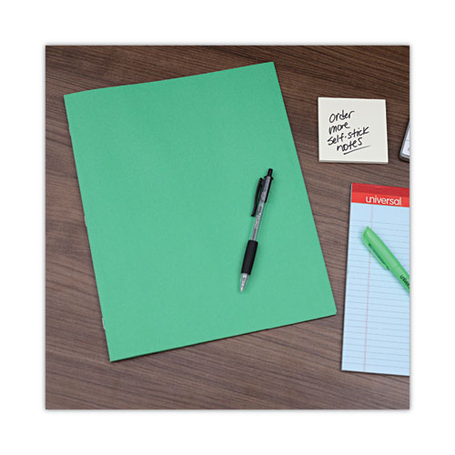 Image of Universal® Two-Pocket Portfolios With Tang Fasteners, 0.5" Capacity, 11 X 8.5, Green, 25/Box