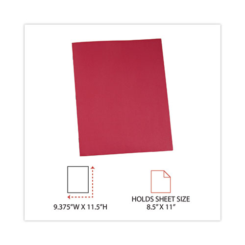 Image of Universal® Two-Pocket Portfolios With Tang Fasteners, 0.5" Capacity, 11 X 8.5, Red, 25/Box