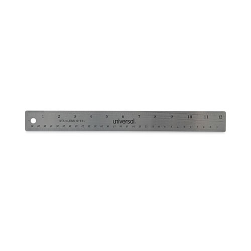12 Inch Ruler Stainless Steel mm, 1/16 with Cork Back Made in USA