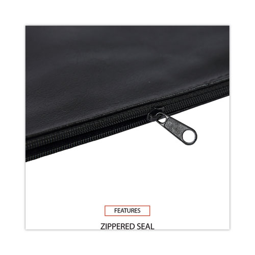 Zippered Wallets/Cases, Leatherette PU, 11 x 6, Black, 2/Pack