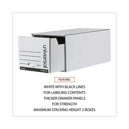 Economy Storage Drawer Files, Letter Files, White, 6/Carton