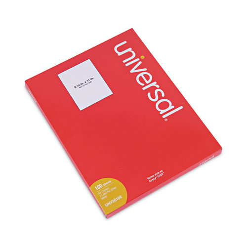 Universal® Copier Mailing Labels, Copiers, 8.5 X 11, White, 100/Box