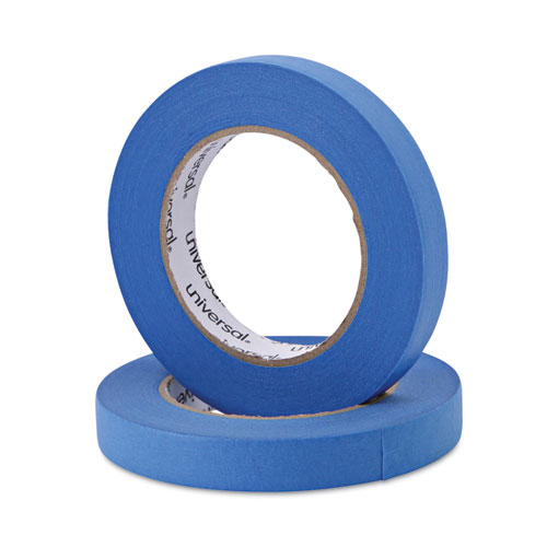Image of Universal® Premium Blue Masking Tape With Uv Resistance, 3" Core, 18 Mm X 54.8 M, Blue, 2/Pack