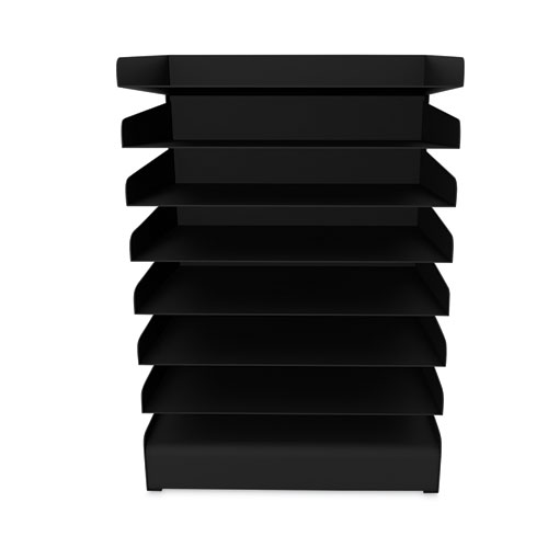 Safco® Steel Horizontal-Tray Desktop Sorter, 8 Sections, Letter Size Files, 12" X 9.5" X 17.75", Black, Ships In 1-3 Business Days