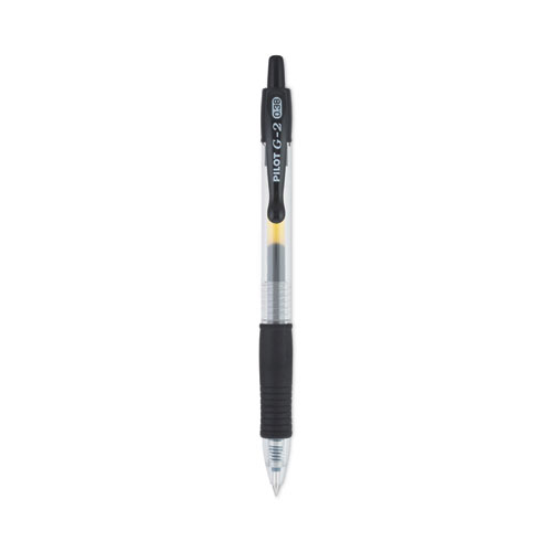 Pilot® G2 Premium Gel Pen Convenience Pack, Retractable, Extra-Fine 0.38 Mm, Black Ink, Clear/Black Barrel, Dozen