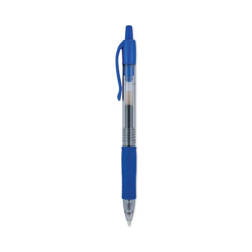 Image of Pilot® G2 Premium Gel Pen, Retractable, Bold 1 Mm, Blue Ink, Smoke Barrel, Dozen