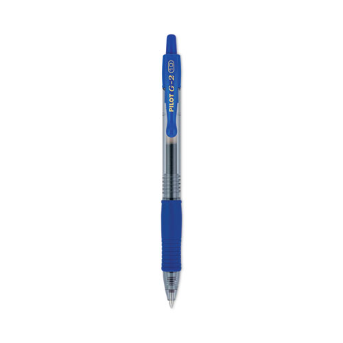 Pilot® G2 Premium Gel Pen, Retractable, Bold 1 mm, Blue Ink, Smoke Barrel, Dozen