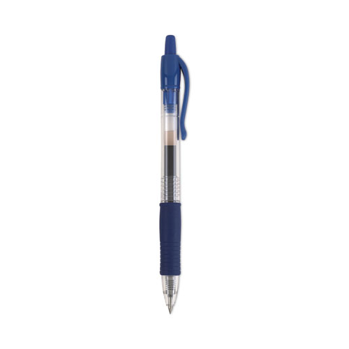 Image of Pilot® G2 Premium Gel Pen, Retractable, Fine 0.7 Mm, Blue Ink, Smoke Barrel, 12/Pack