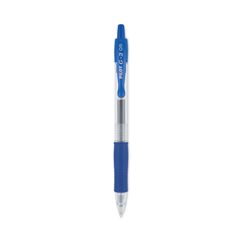 Pilot G2 Retractable Rollerball Gel Pens, Extra Fine Point, 0.5mm, Blue Ink, 6 Count