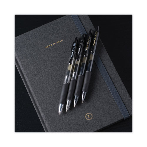 Image of Pilot® G2 Premium Gel Pen, Retractable, Extra-Fine 0.5 Mm, Black Ink, Smoke Barrel, Dozen