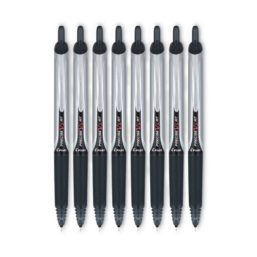 Image of Pilot® Precise V5Rt Roller Ball Pen, Retractable, Extra-Fine 0.5 Mm, Black Ink, Black Barrel