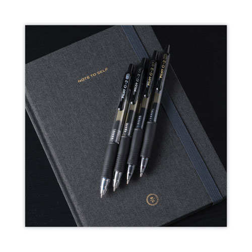 Image of Pilot® G2 Premium Gel Pen Convenience Pack, Retractable, Extra-Fine 0.38 Mm, Black Ink, Clear/Black Barrel, Dozen