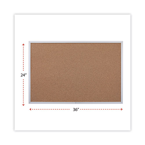 Image of Universal® Cork Bulletin Board, 36 X 24, Tan Surface, Aluminum Frame