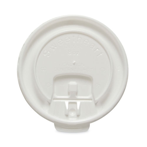 Image of Solo® Lift Back And Lock Tab Cup Lids For Foam Cups, Fits 8 Oz Trophy Cups, White, 100/Pack