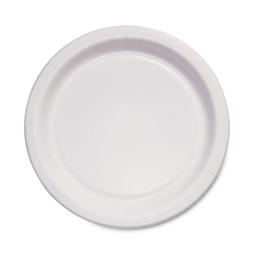 SOLO® Bare Eco-Forward Clay-Coated Mediumweight Paper Plate, ProPlanet Seal, 9" dia, White, 125/Pack, 4 Packs/Carton