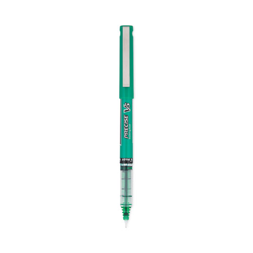 Pilot® Precise V7 Roller Ball Pen, Stick, Fine 0.7 mm, Red Ink, Red/Clear Barrel, Dozen