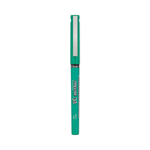 Image of Pilot® Precise V5 Roller Ball Pen, Stick, Extra-Fine 0.5 Mm, Green Ink, Green Barrel, Dozen