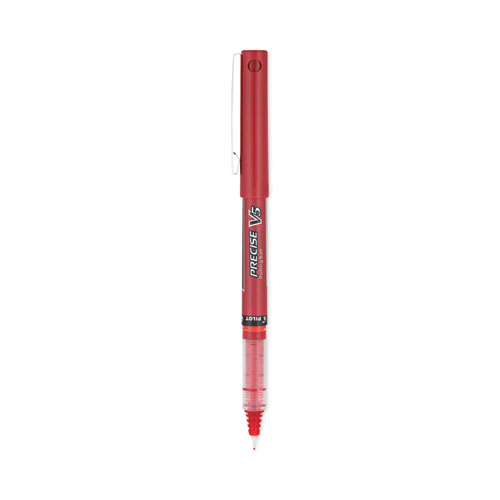 Pilot® Precise V5 Roller Ball Pen, Stick, Extra-Fine 0.5 Mm, Red Ink, Red Barrel, Dozen