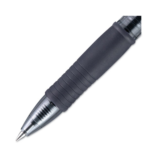 Image of Pilot® G2 Premium Gel Pen, Retractable, Fine 0.7 Mm, Navy Blue Ink, Smoke Barrel, Dozen