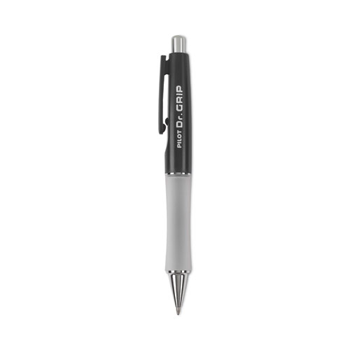 Pilot® Dr. Grip Ballpoint Pen, Retractable, Medium 1 Mm, Black Ink, Black Barrel