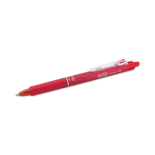 Image of Pilot® Frixion Clicker Erasable Gel Pen, Retractable, Fine 0.7 Mm, Red Ink, Red Barrel