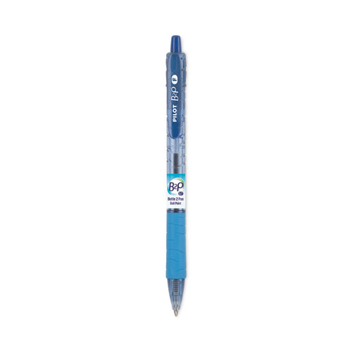 Pilot® B2P Bottle-2-Pen Recycled Ballpoint Pen, Retractable, Fine 0.7 Mm, Blue Ink, Translucent Blue Barrel, Dozen