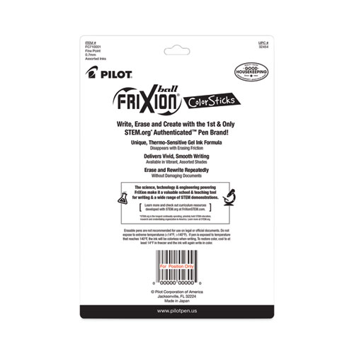 Image of Pilot® Frixion Colorsticks Erasable Gel Pen, Stick, Fine 0.7 Mm, Ten Assorted Ink And Barrel Colors, 10/Pack