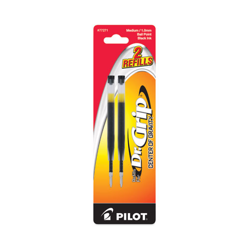 Image of Pilot® Refill For Pilot Dr. Grip Center Of Gravity Ballpoint Pens, Medium Conical Tip, Black Ink, 2/Pack