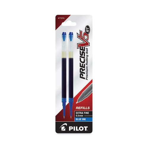 Image of Pilot® Refill For Pilot Precise V5 Rt Rolling Ball, Extra-Fine Conical Tip, Blue Ink, 2/Pack