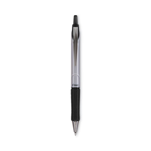 Image of Pilot® Acroball Pro Advanced Ink Ballpoint Pen, Retractable, Medium 1 Mm, Black Ink, Silver Barrel, Dozen