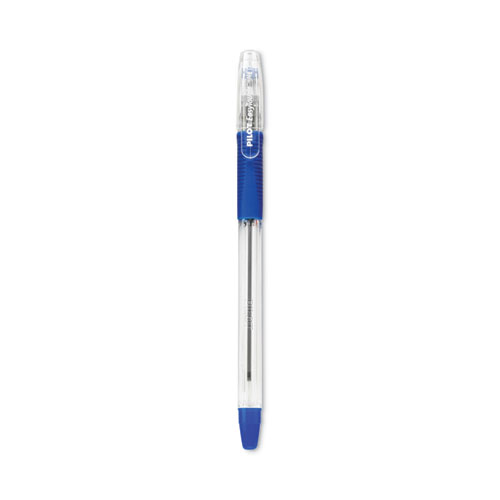 EasyTouch Ballpoint Pen, Stick, Medium 1 mm, Blue Ink, Clear/Blue Barrel, Dozen