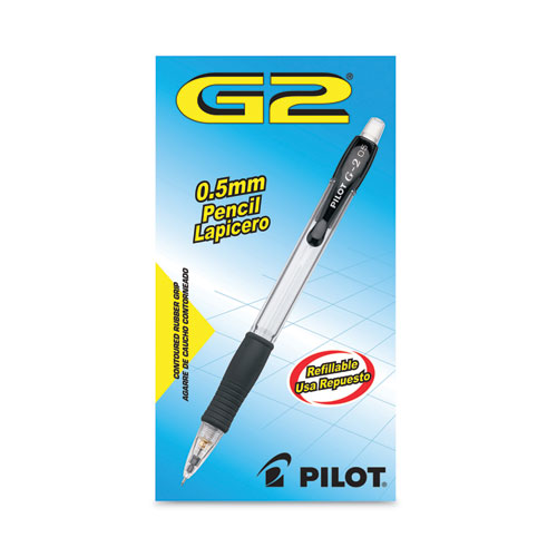Image of Pilot® G2 Mechanical Pencil, 0.7 Mm, Hb (#2.5), Black Lead, Clear/Black Accents Barrel, Dozen