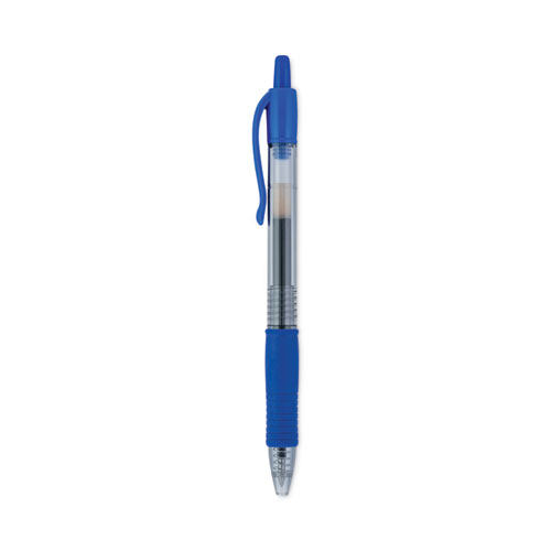 Image of Pilot® G2 Premium Gel Pen Convenience Pack, Retractable, Extra-Fine 0.38 Mm, Blue Ink, Clear/Blue Barrel, Dozen