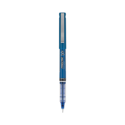 Pilot® Precise V7 Roller Ball Pen, Stick, Fine 0.7 Mm, Blue Ink, Blue Barrel, Dozen