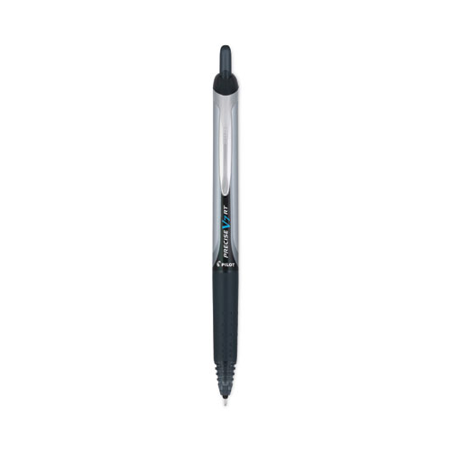 Precise V7RT Roller Ball Pen, Retractable, Fine 0.7 mm, Black Ink, Black Barrel